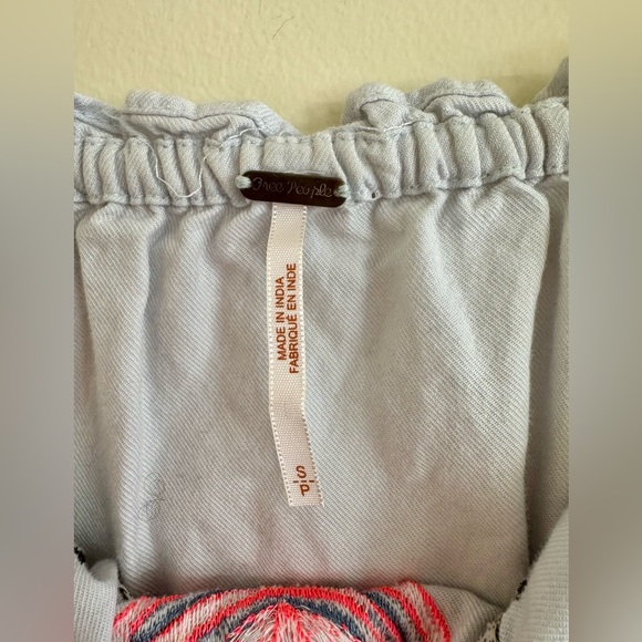 Free People Fleur du Jour Cotton Mini Dress in Light Blue Size S - Picture 6 of 8